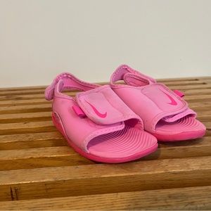 girls pink nike sunrays sandals